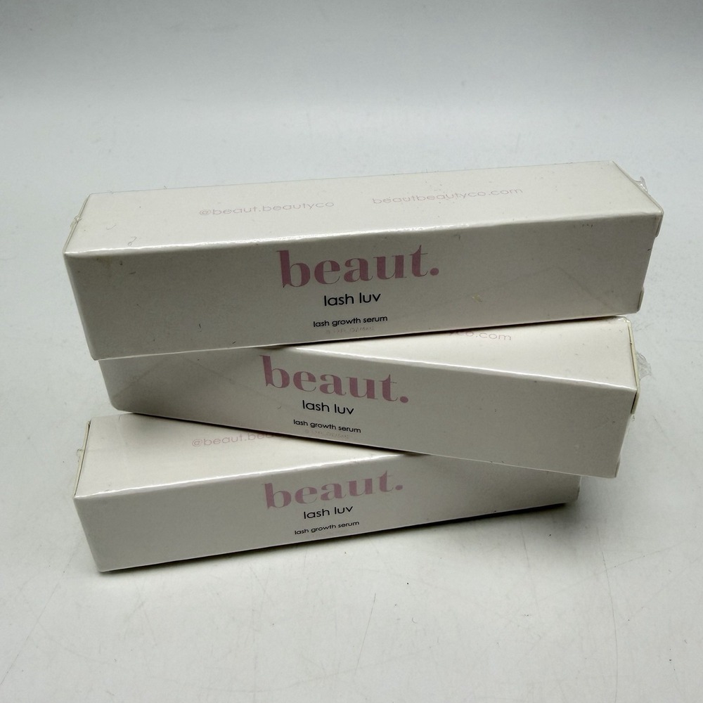 Beaut. Lash Luv Lash Growth Serum .12 oz Organic x3 Sealed New Exp 4/28